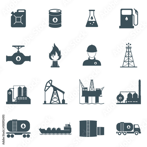 oil and gas icon set