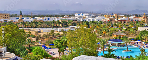 HAMMAMET, TUNISIA - OCT 2014: Swimming pool in luxury hotel on O