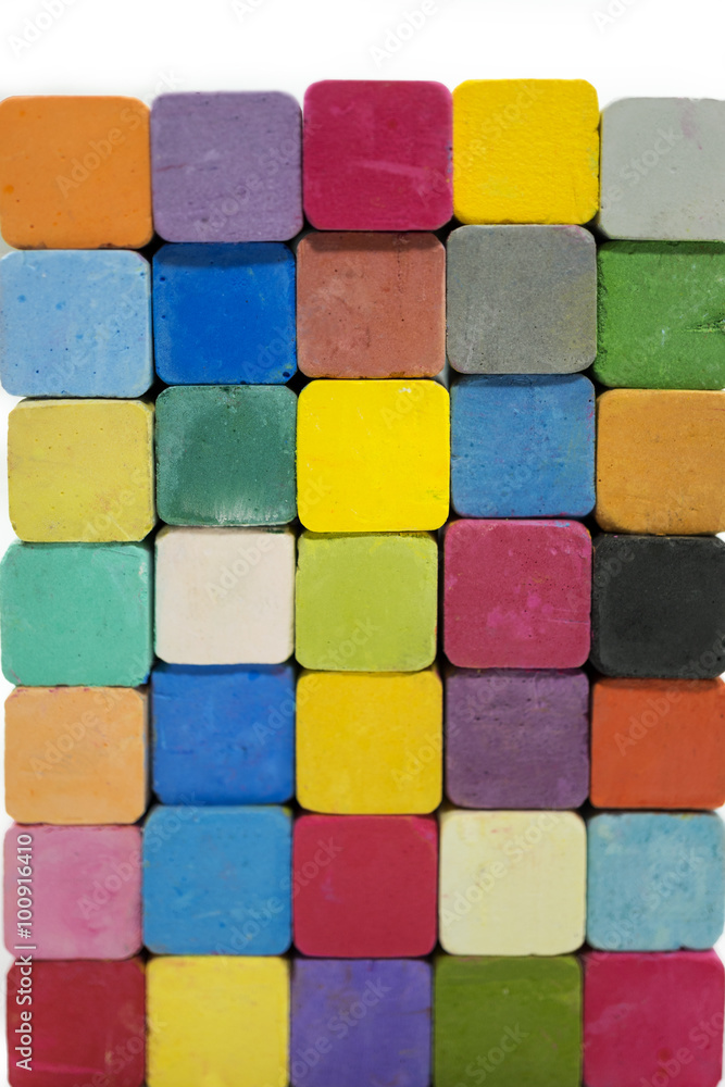 stack of variety colors of chalk pastel