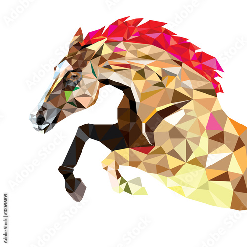 Horse in geometric pattern style. vector eps 10
