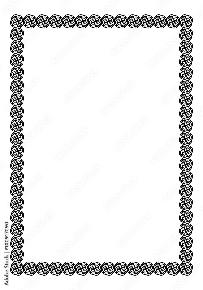 Black and white frame with celtic knots Black and white frame with celtic knots