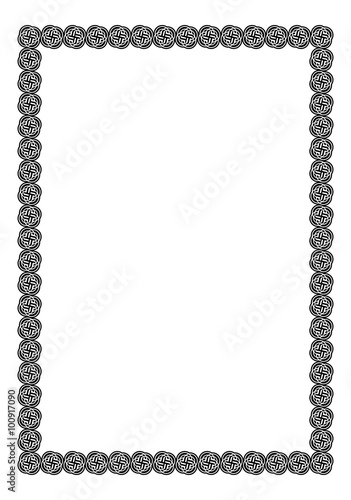 Black and white frame with celtic knots