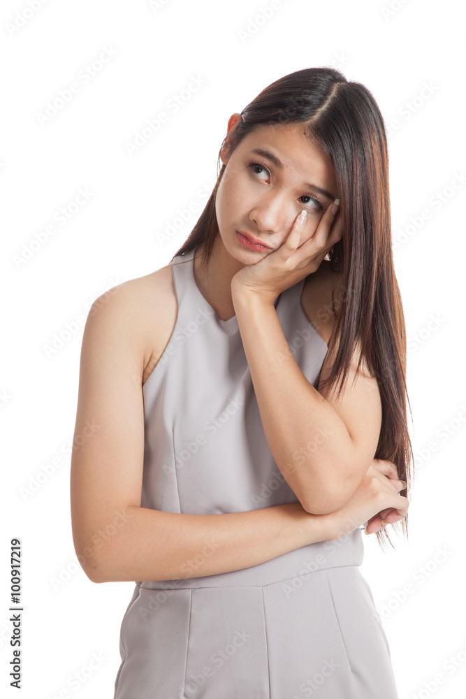 Beautiful young Asian woman get bored Beautiful young Asian woman get bored