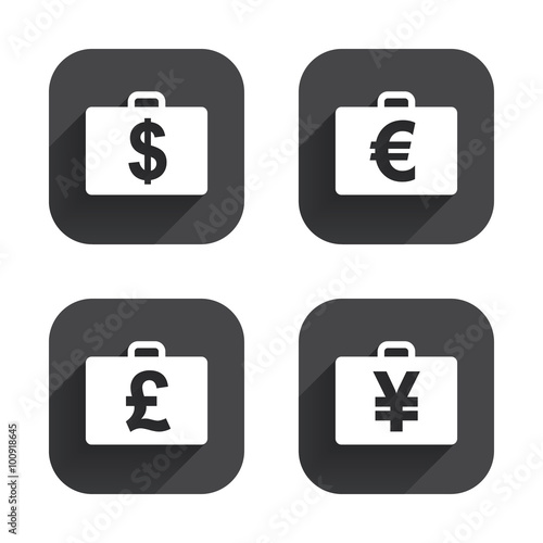 Free Download Businessman case signs. Cash money icons. - GFXLoad