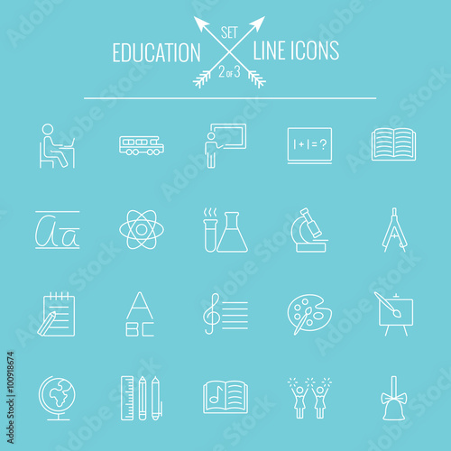 Education icon set.