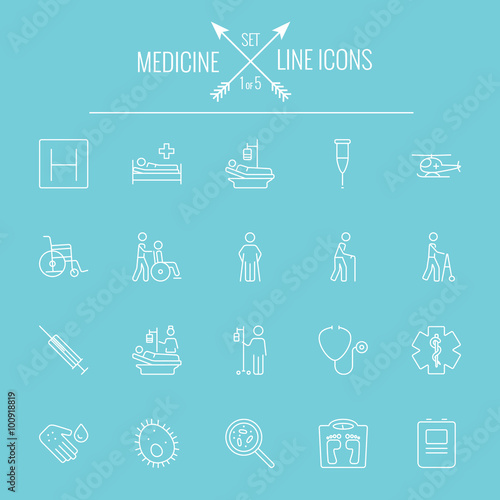 Medicine icon set.