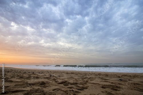 Sunset Atlantic Ocean view at Dar Bouazza beach  Casablanca.