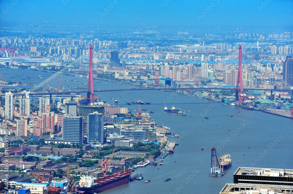 Shanghai aerial in the day