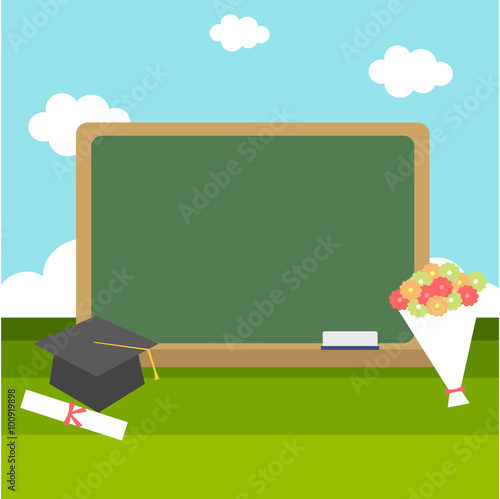 celebrations of graduation with background of blackboard