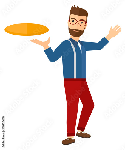 Man playing frisbee.
