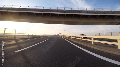 Wallpaper Mural Sunrise drive over the Tokyo Bay Aqualine. Torontodigital.ca