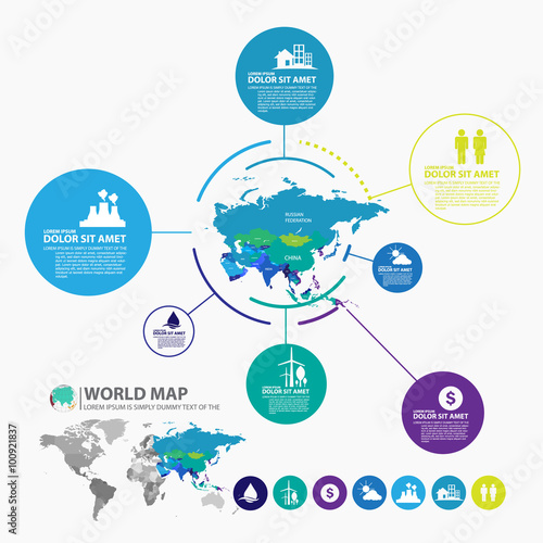 world map infographic