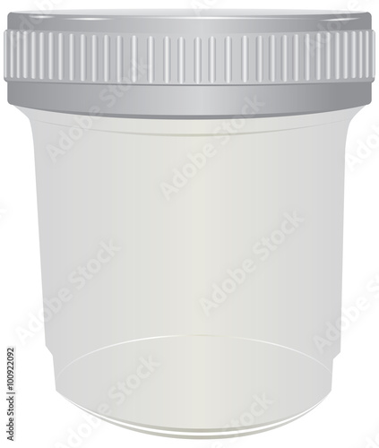 Plastic container for passing urine
