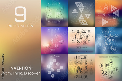 invention infographic with unfocused background