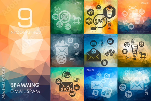 spamming infographic with unfocused background