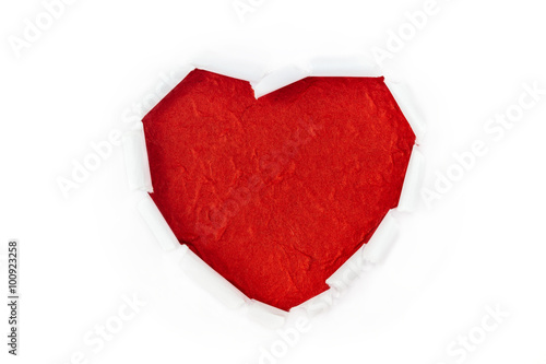heart love ripped on white background