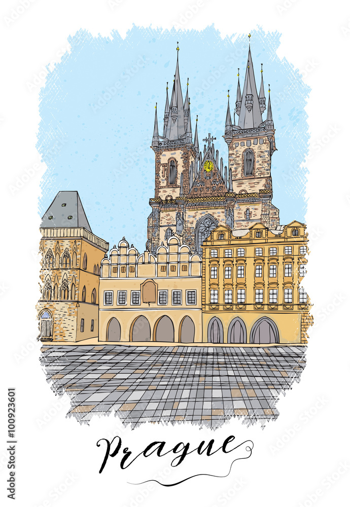 Obraz premium Hand drawn series of vacation travel invitations card or flayers