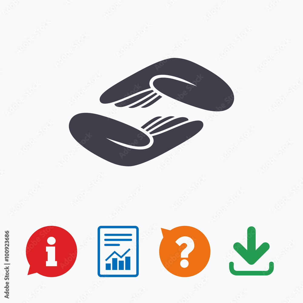 Helping hands sign icon. Charity or endowment. Helping hands sign icon. Charity or endowment.