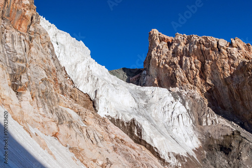 Outdoor landscape Fann Mountains, Pamir. Mountain ridge and the