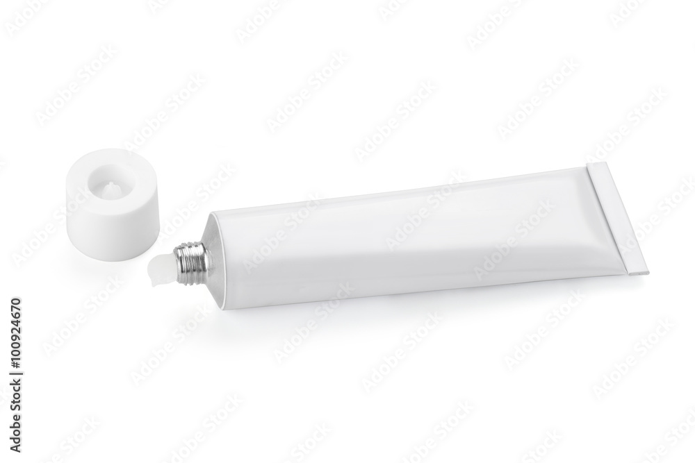 a tube of white color on a white background a tube of white color on a white background