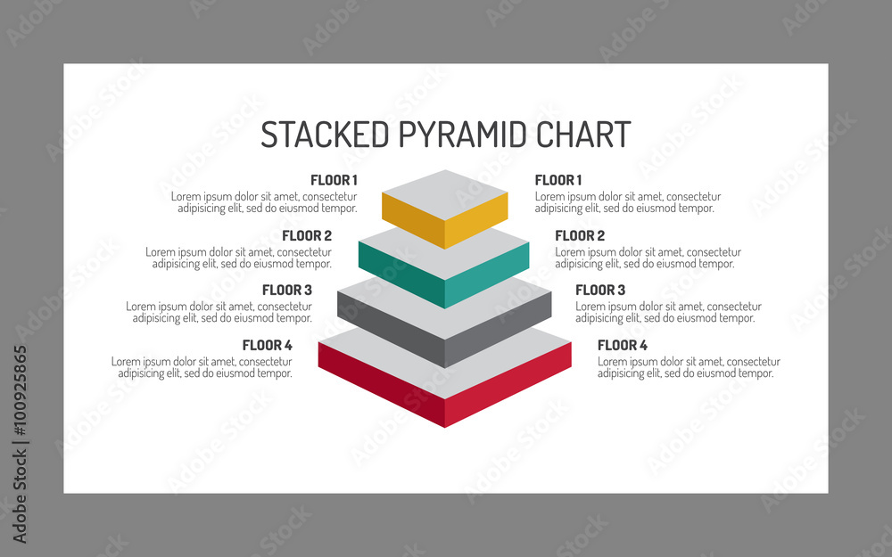 Four Level Pyramid Chart Template Stock Vector | Adobe Stock