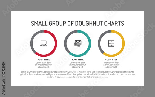 Small group of doughnut charts