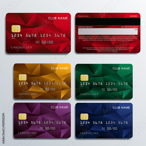 Set of Premium Credit Cards: Vector Illustration