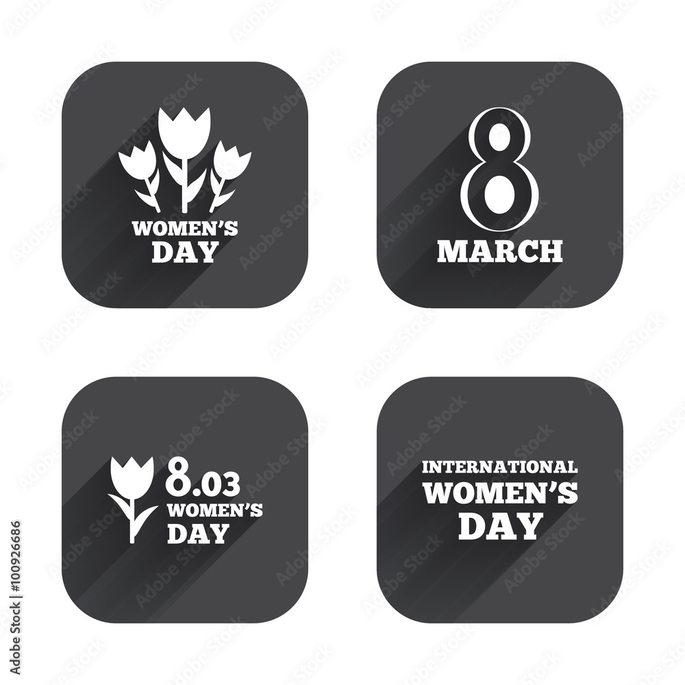 8 March Women's Day icons. Bouquet of flowers. 8 March Women's Day icons. Bouquet of flowers.