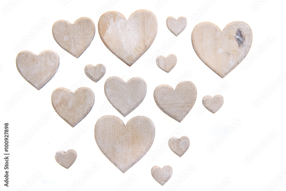 wooden hearts background