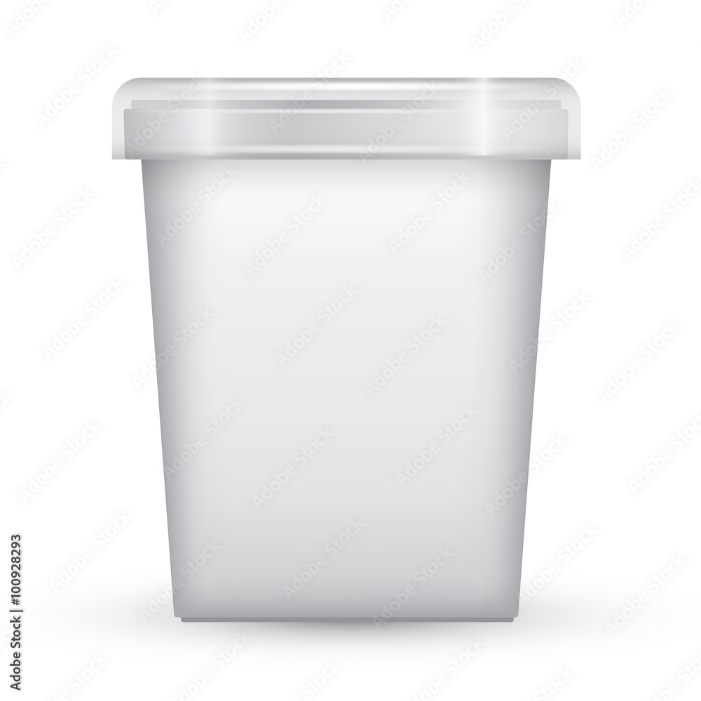 Plastic Bucket : Ice cream or Yogurt Container : Vector Illustration Plastic Bucket : Ice cream or Yogurt Container : Vector Illustration