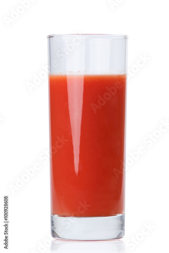 Wallpaper Mural Glass full of fresh tomato juice isolated on white background Torontodigital.ca