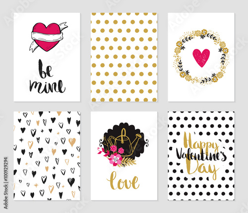 Vector cards set of love theme