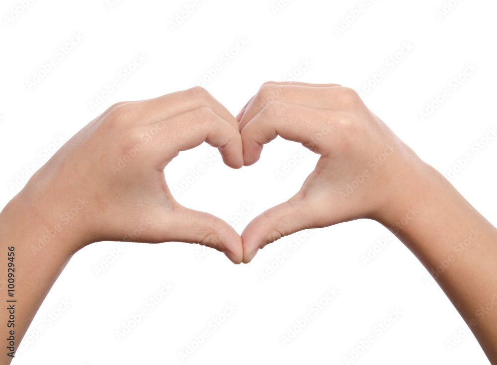 hands in the form of heart isolated on white background hands in the form of heart isolated on white background