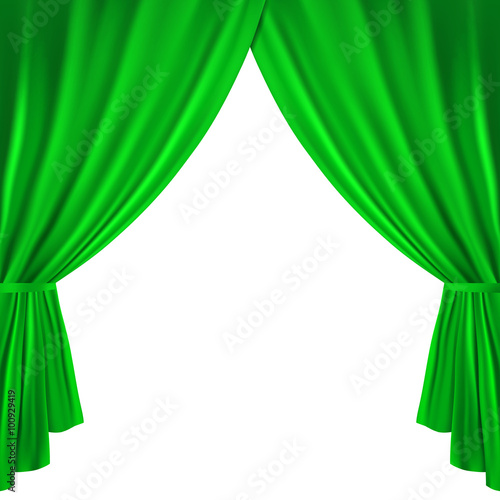 Green theater curtain