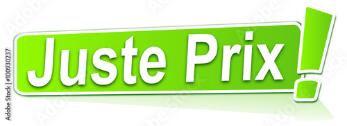 juste prix sur étiquette verte