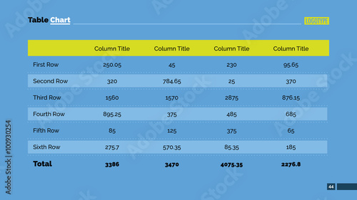 Table chart slide