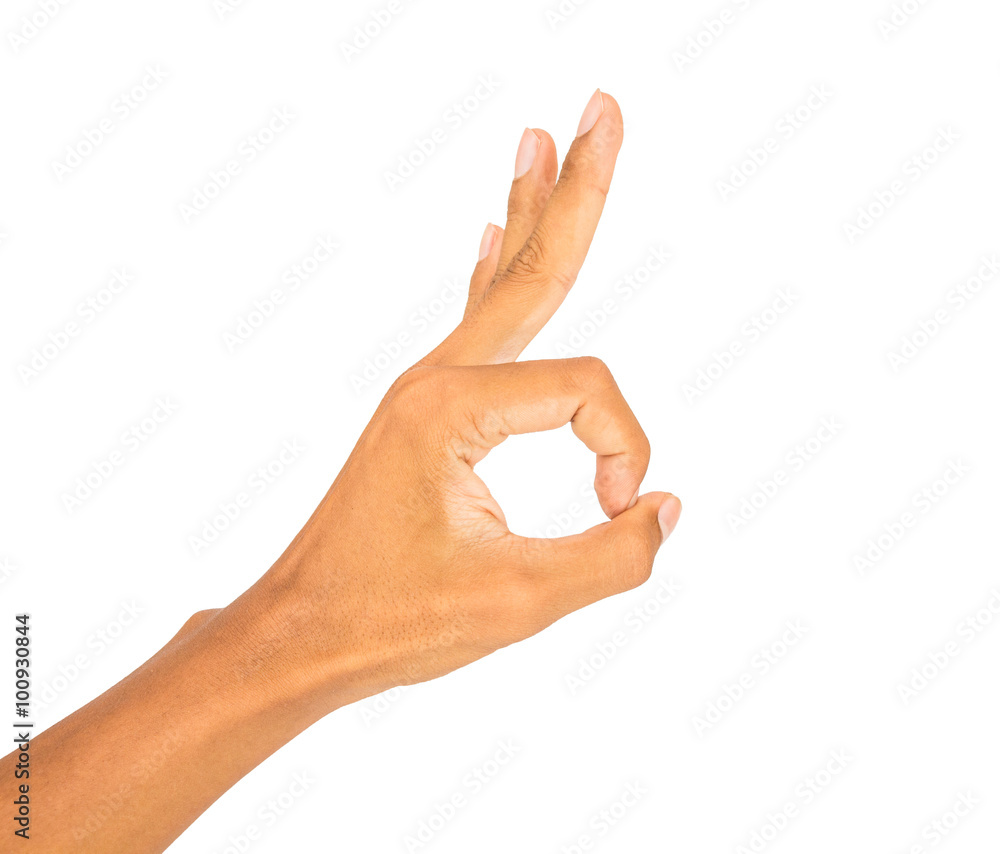 hand ok symbol in white isolated hand ok symbol in white isolated