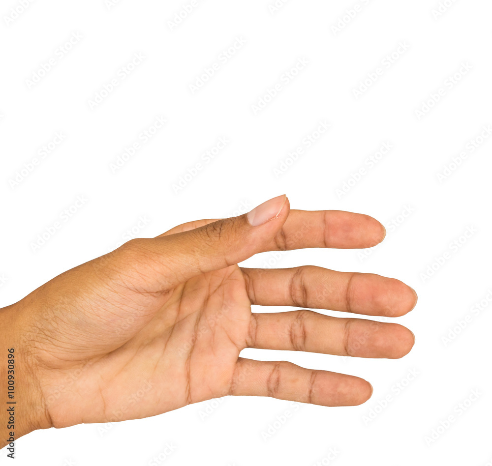 hand symbol in white isolated