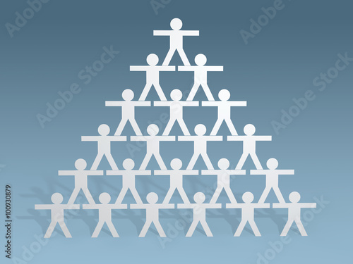 3d paper people stick figures  teamwork concept