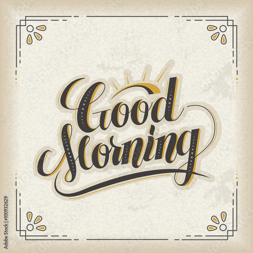 Good morning calligraphy design