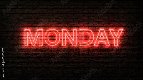 Obraz na płótnie monday neon sign