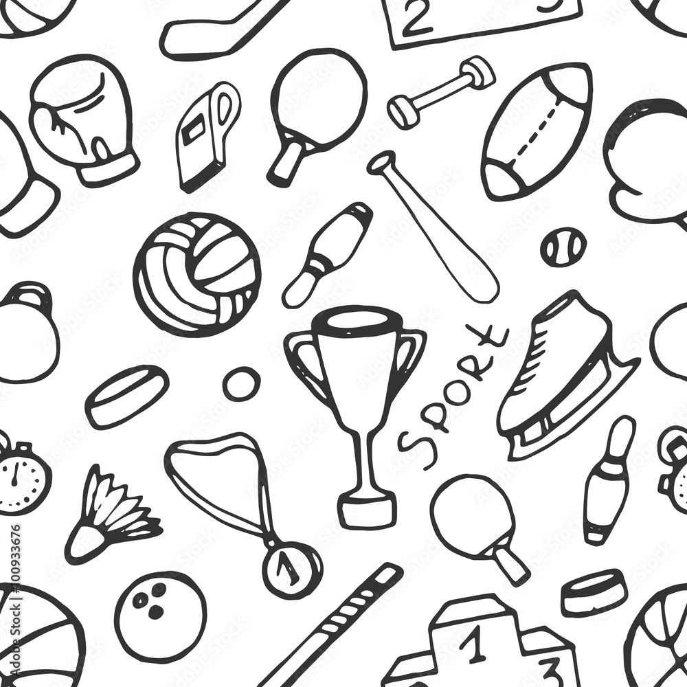 Doodle pattern of sport Doodle pattern of sport
