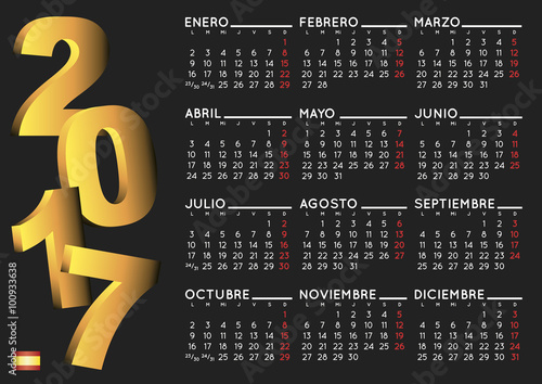 2017 calendar in spanish