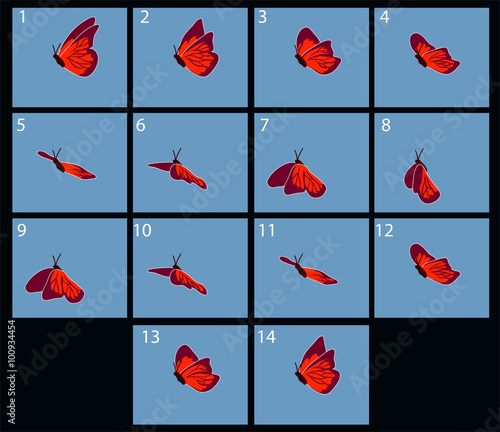 Animation of flaing butterfly