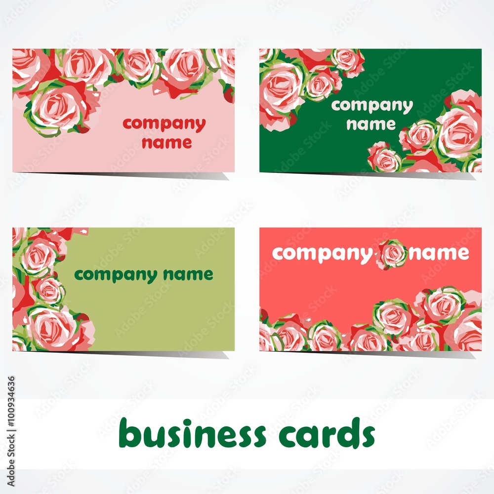 custom made wallpaper toronto digitalvector business cards. set of business cards in floral design. decoration for advertisement.Vector illustration