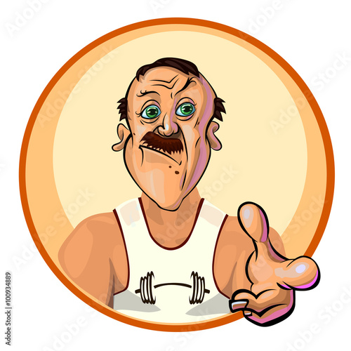 Vector illustration of a trainer with index finger