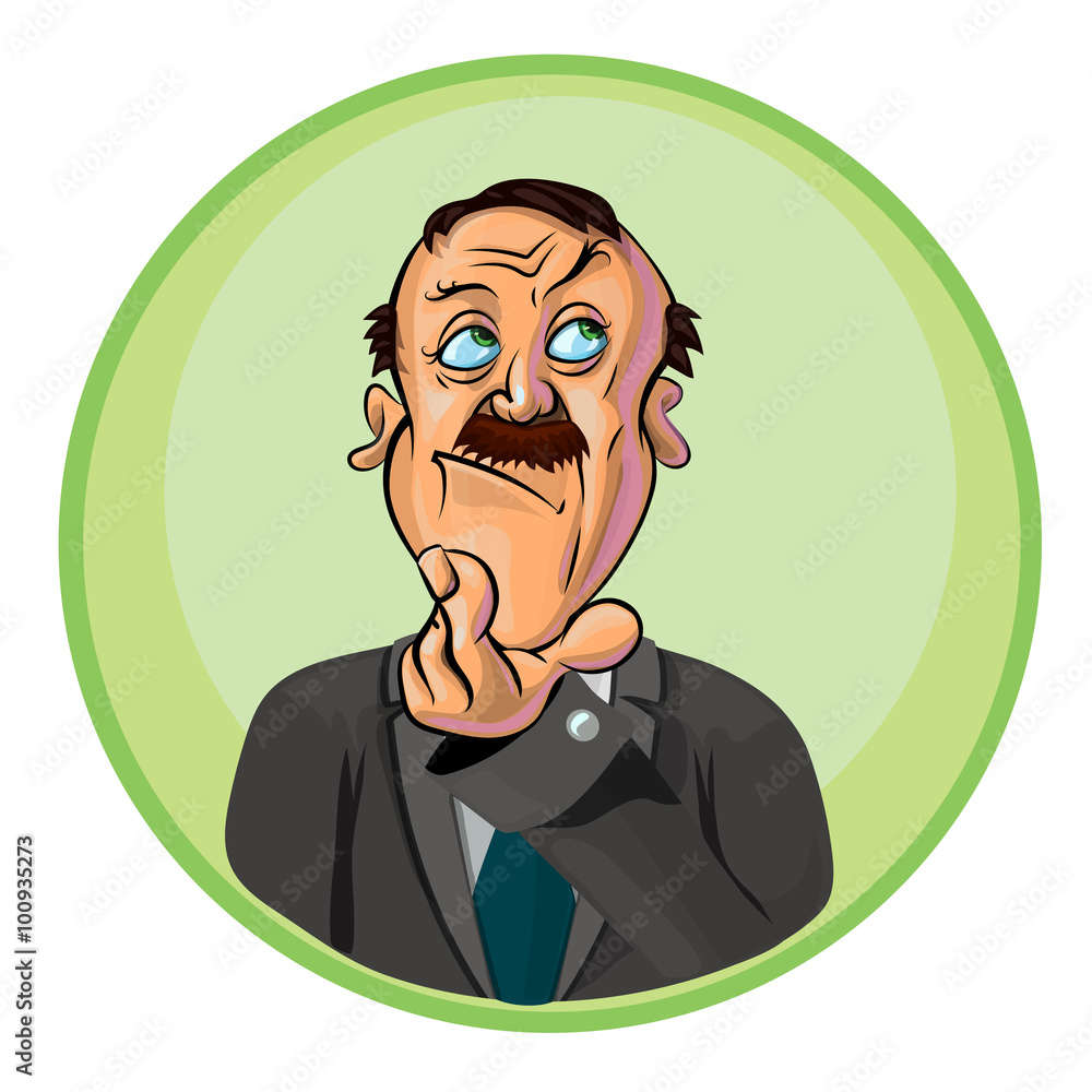 Vector image of thoughtful office worker Vector image of thoughtful office worker