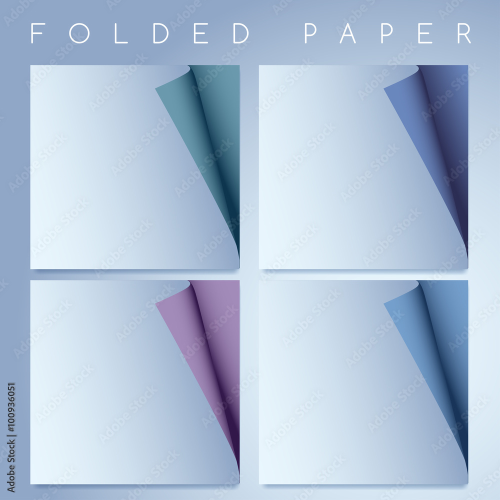 Set of Paper Curled Corners : Vector Illustration Set of Paper Curled Corners : Vector Illustration