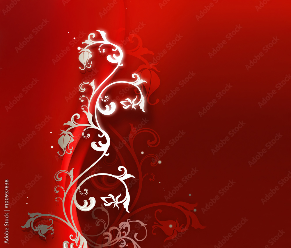 abstract red background with floral ornament abstract red background with floral ornament
