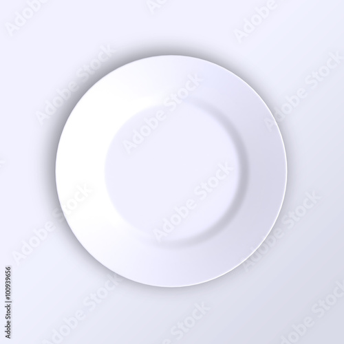 Empty plate. Isolated on white background. View from above.